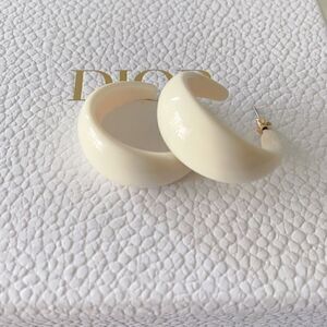 White Hoop Earrings